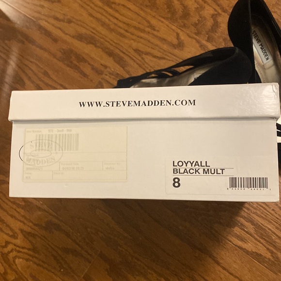 NWT Steve Madden Loyyall Black Mult, Size 8, suede heels, with box - Picture 8 of 8